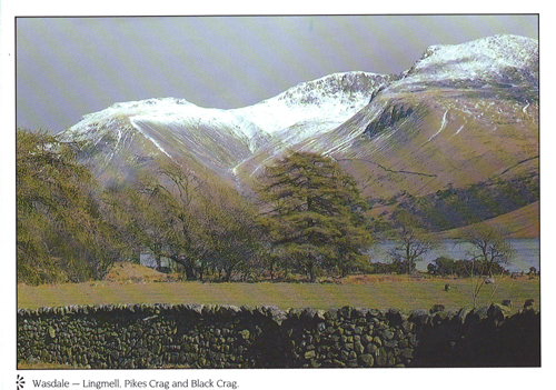 Wasdale - Lingmell, Pikes Crag and Black Crag A4 Greetings Card