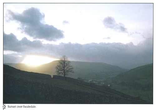 Sunset over Swaledale A4 Greetings Cards