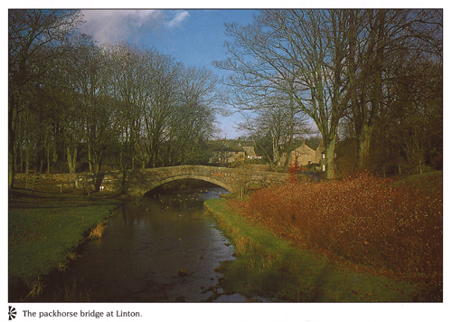 The packhorse bridge at Linton A4 Greetings Cards