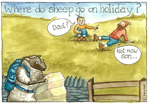 Where do sheep go on holiday?...A5 Greetings Cards