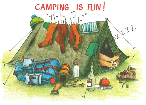 Camping is fun! Postcards