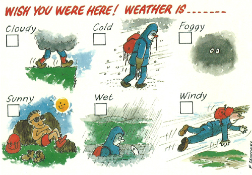 Wish you were here! Weather is ... Postcards