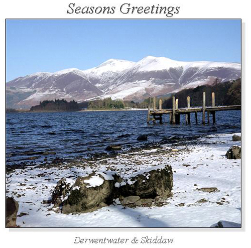 Derwentwater & Skiddaw Christmas Square Cards