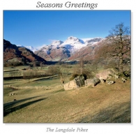 The Langdale Pikes Christmas Square Cards