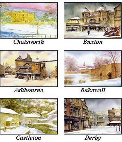 Derbyshire in Winter Watercolour Notelets