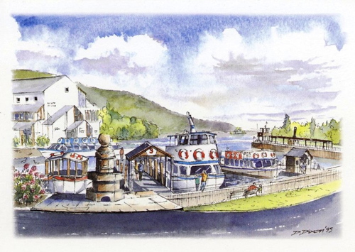 Bowness on Windermere watercolour postcards