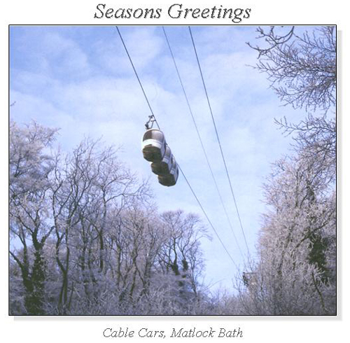 Cable Cars, Matlock Bath Christmas Sqaure Cards