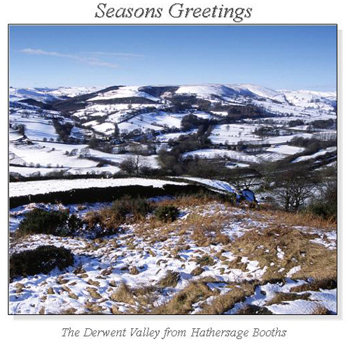 The Derwent Valley from Hathersage Booths Christmas Square Cards