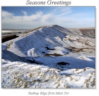 Rushup Edge from Mam Tor Christmas Square Cards