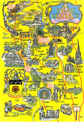 The Peak District (Map) Postcards