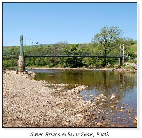 Swing Bridge & River Swale, Reeth Square Cards