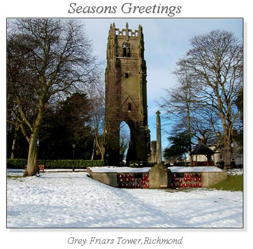 Grey Friars Tower, Richmond Christmas Square Cards