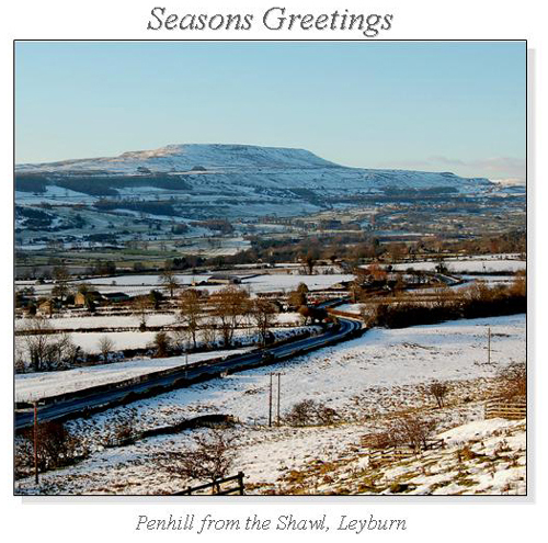 Penhill from the Shawl, Leyburn Christmas Square Cards