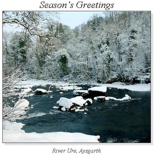 River Ure, Aysgarth Christmas Square Cards