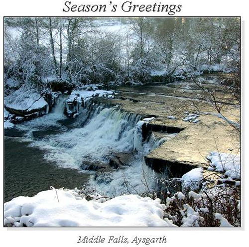 Middle Falls, Aysgarth Christmas Square Cards