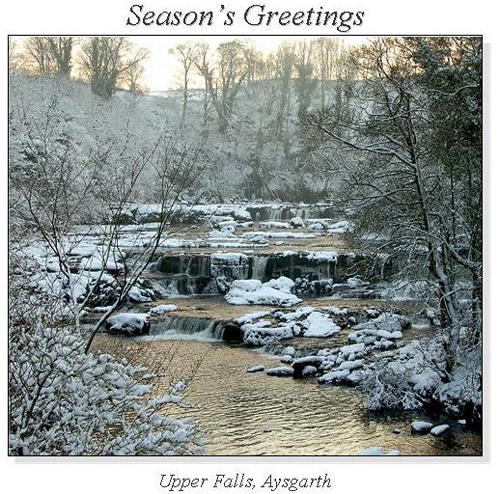 Upper Falls, Aysgarth Christmas Square Cards