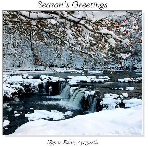 Upper Falls, Aysgarth Christmas Square Cards