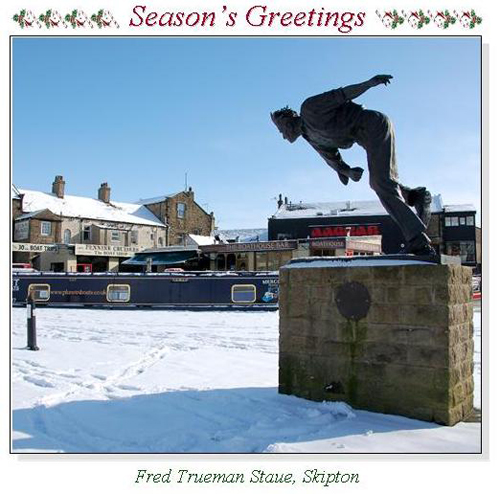 Fred Trueman Statue, Skipton Christmas Square Cards