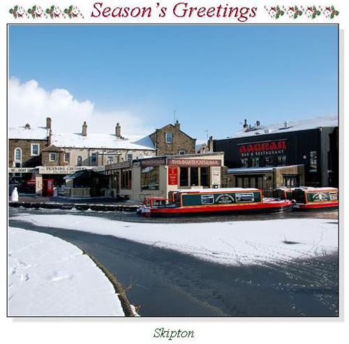 A Pack of 10 Skipton Christmas Square Cards