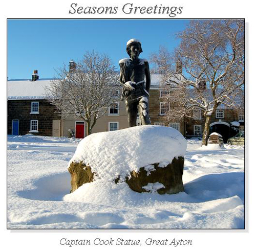 Captain Cook Statue, Great Ayton Christmas Square Cards