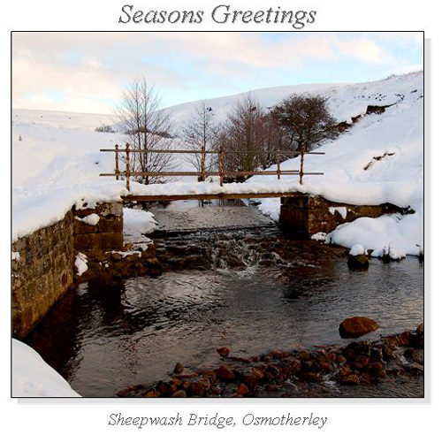 Sheepwash Bridge, Osmotherley Christmas Square Cards