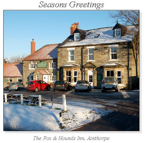 The Fox & Hounds Inn, Ainthorpe Christmas Square Cards