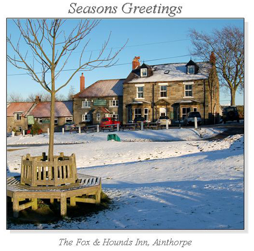 The Fox & Hounds Inn, Ainthorpe Christmas Square Cards