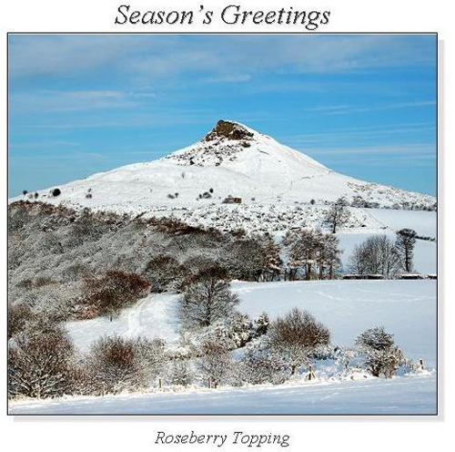 Roseberry Topping Christmas Square Cards