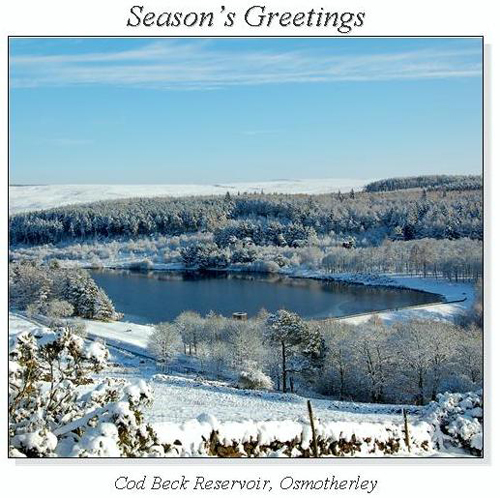 Cod Beck Reservoir, Osmotherley Christmas Square Cards