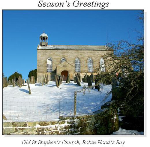 Old St Stephen's Church, Robin Hood's Bay Christmas Square Cards