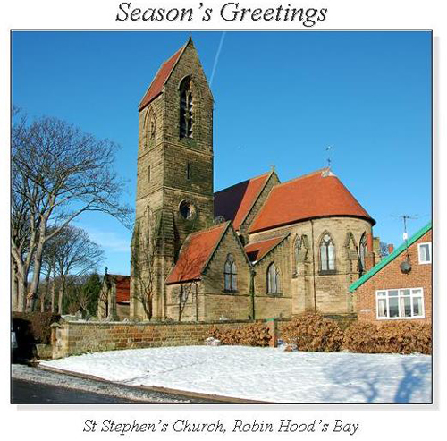 St Stephen's Church, Robin Hood's Bay Christmas Square Cards