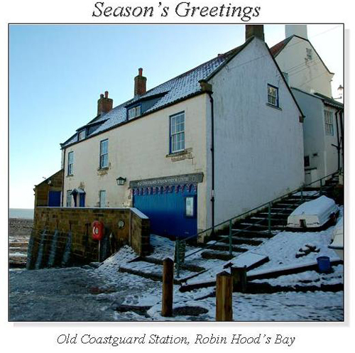 Old Coastguard Station, Robin Hood's Bay Christmas Square Cards